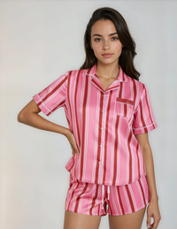 Luxe Satin Stripe Pyjama Shirt