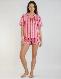 Luxe Satin Stripe Pyjama Shirt