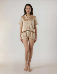 On Set Studios Women’s Pyjama Shorts in Champagne