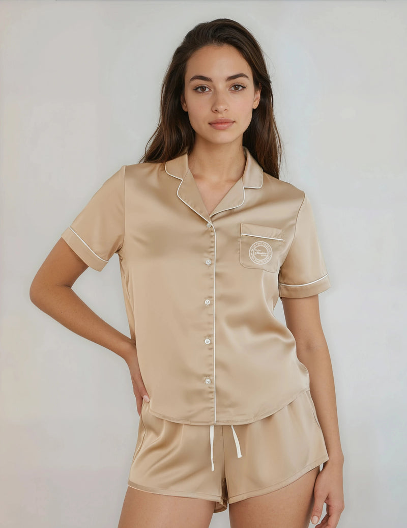 On Set Studios Women’s Pyjama Shorts in Champagne