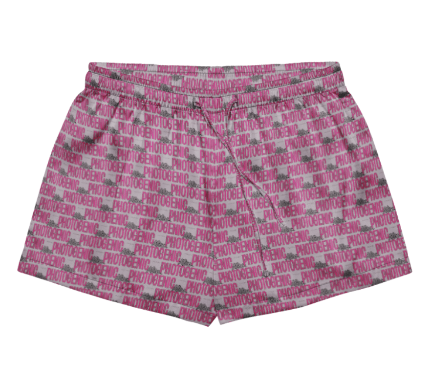 Bold Logo Print Pyjama Shorts - Mulberry
