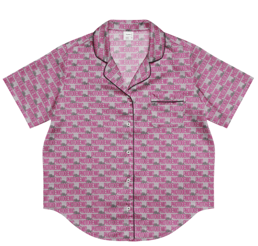 Bold Logo Print Pyjama Shirt - Mulberry