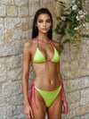 Penelope Contrast Tie Bikini Top - Light Green