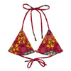 Exotic Flower Logo Print Bikini Top - Wine