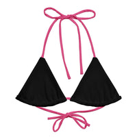 Contrast Tie Bikini Top - Pink