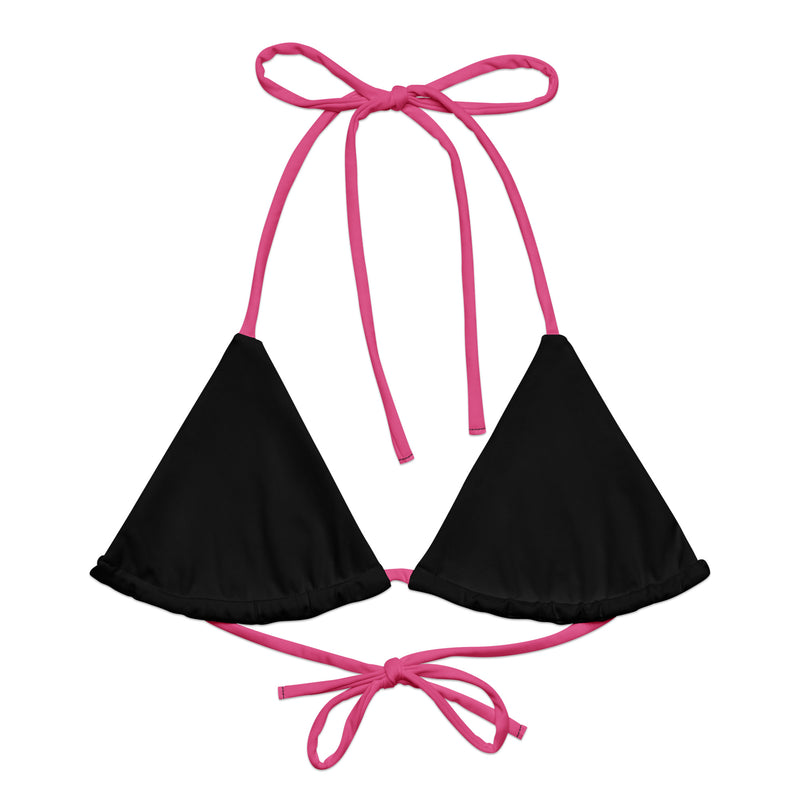 Contrast Tie Bikini Top - Pink
