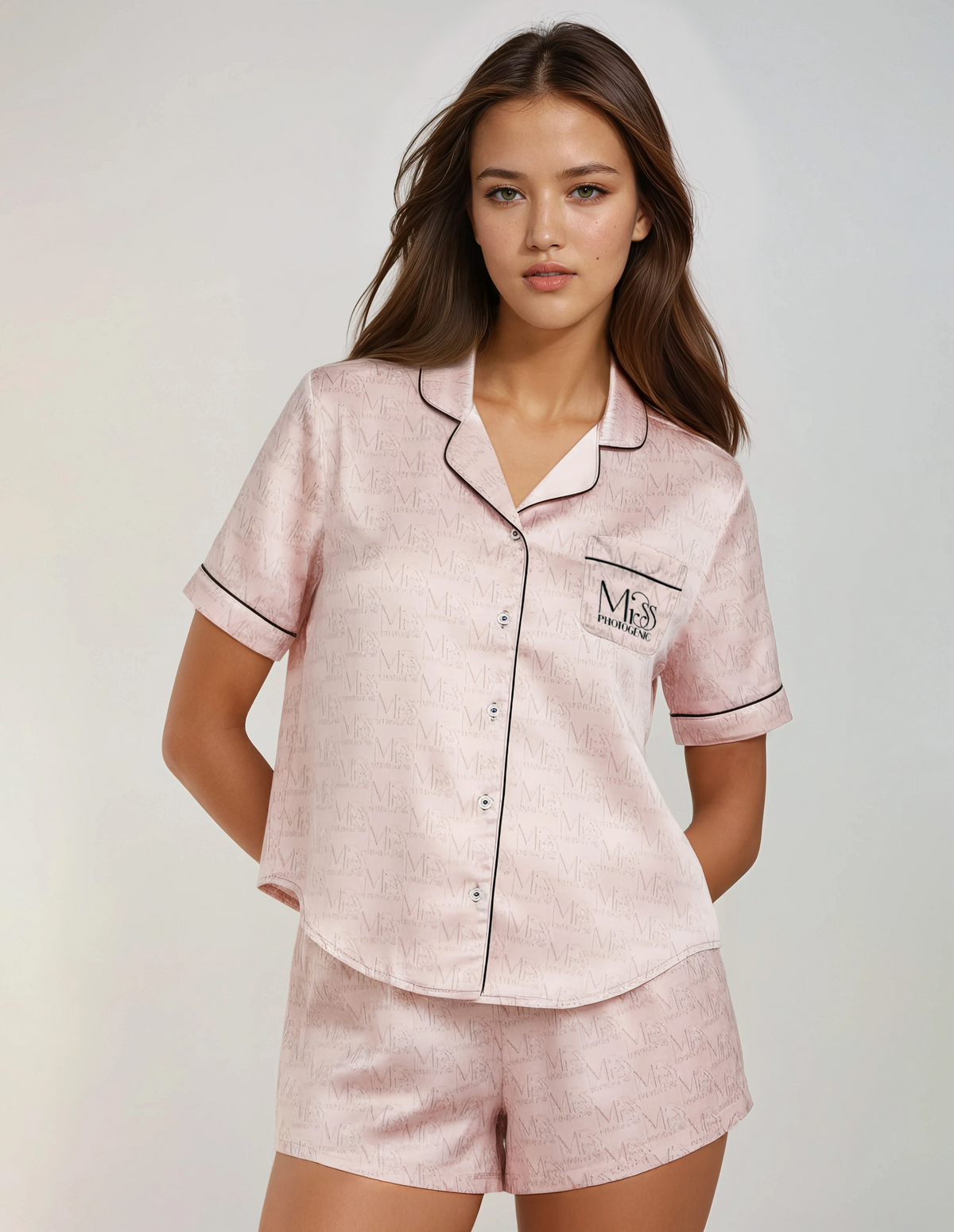 Pink Secret Logo Print Pyjama Shirt