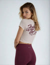 Join The Set Crop Graphic Tee in Ice Muted Pink