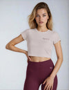 Join The Set Crop Graphic Tee in Ice Muted Pink