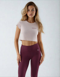 Join The Set Crop Graphic Tee in Ice Muted Pink