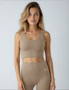 Signature Crop Tank Top in Bronzed Olive