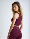 Signature Crop Tank Top In Burgundy