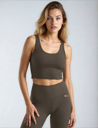 Signature Crop Tank Top in Chocolate