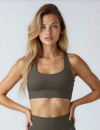 Signature Padded Sports Bra in Chocolate