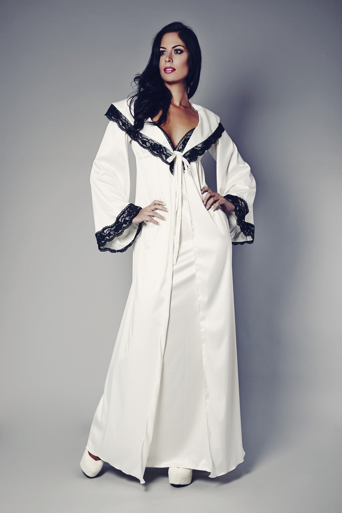 Ivory Whispers, Ebony Secrets Ivory and Black Robe (GOLD Collection), Robes - Miss Photogenic