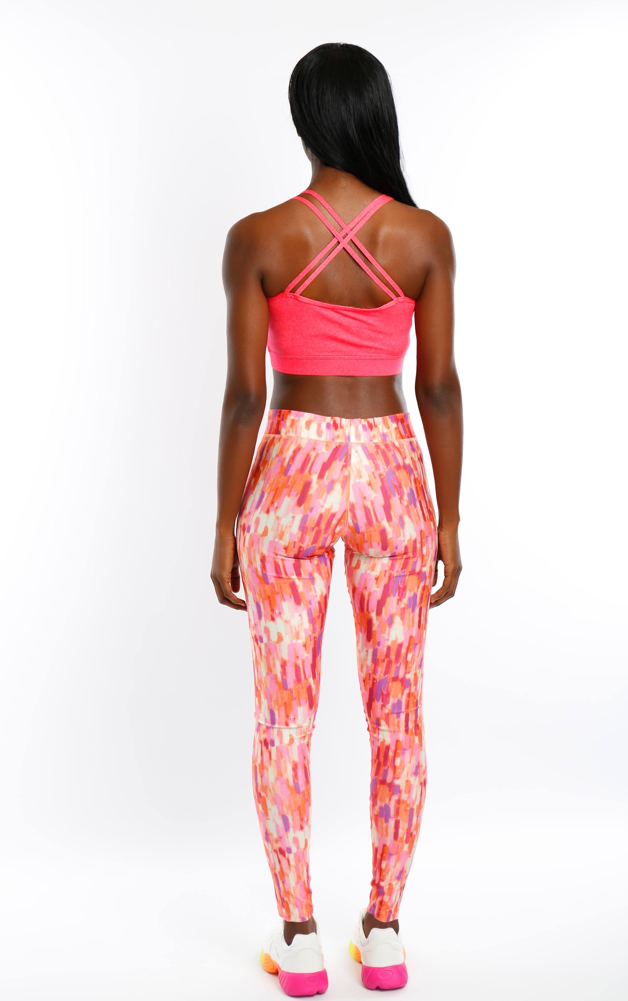 Hot Coral 'Love Logo' Gold foil Crop Top