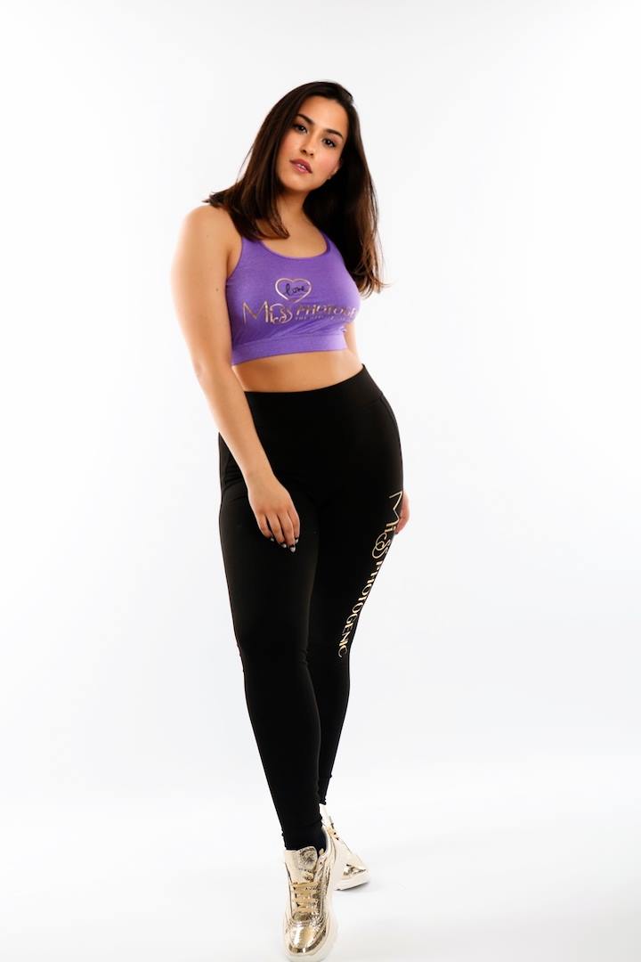 Lavender 'Love Logo' Gold Foil Crop Top