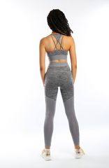 Grey Gold Foil Logo Leggings