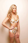 Bridal Edition Truly Miss Photogenic Bridal Plunge Ivory Silk Bra (GOLD Collection), Bras - Miss Photogenic