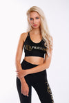 Black Miss Photogenic® Gold Foil Logo Crop Top,  - Miss Photogenic