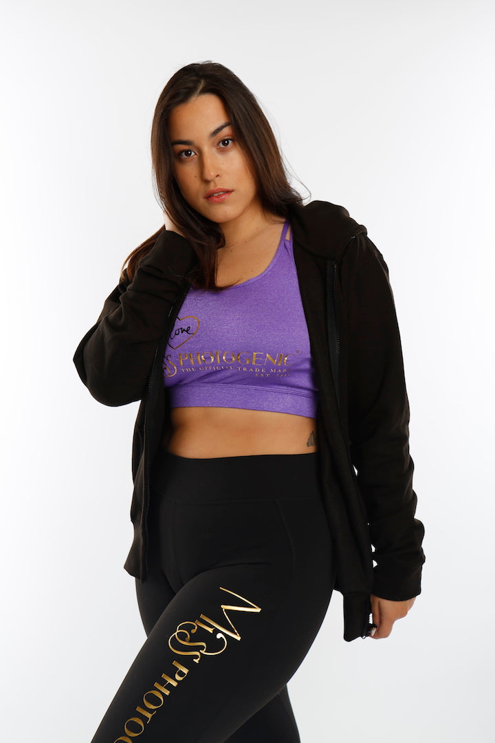 Black Miss Photogenic® Round Logo Zip fronted Hoodie, hoodie - Miss Photogenic