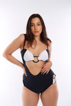Sizzling Seeker Of Style One Piece Monokini (Black/White) (GOLD Collection), monokini - Miss Photogenic