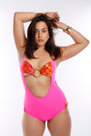 Sizzling Seeker Of Style One Piece Monokini (Pink/Orange) (GOLD Collection), monokini - Miss Photogenic