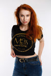 Black Miss Photogenic® Logo Crop T Shirt, cropped t shirt - Miss Photogenic